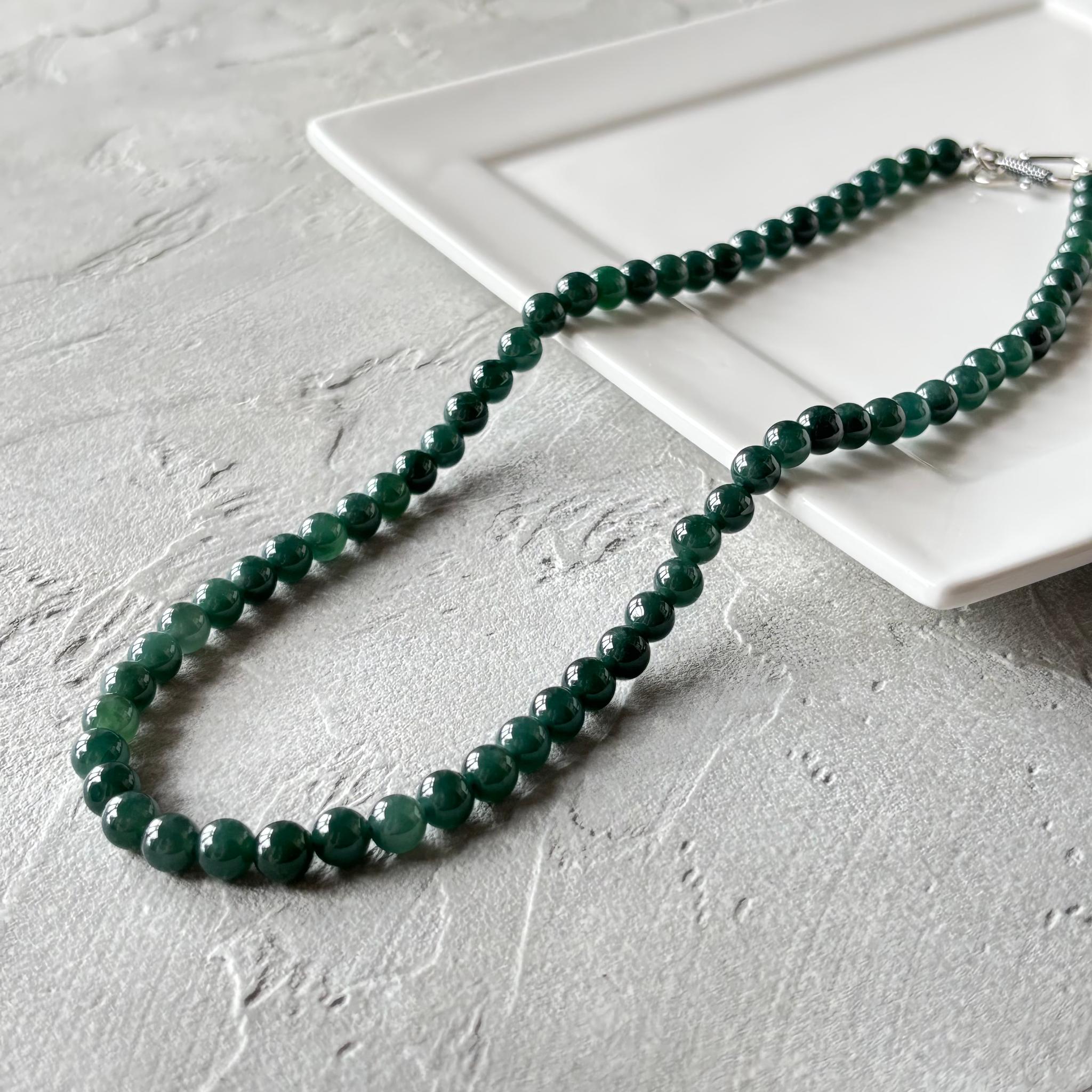 グァテマラ翡翠のショートネックレス/Sv925/ユニセックス