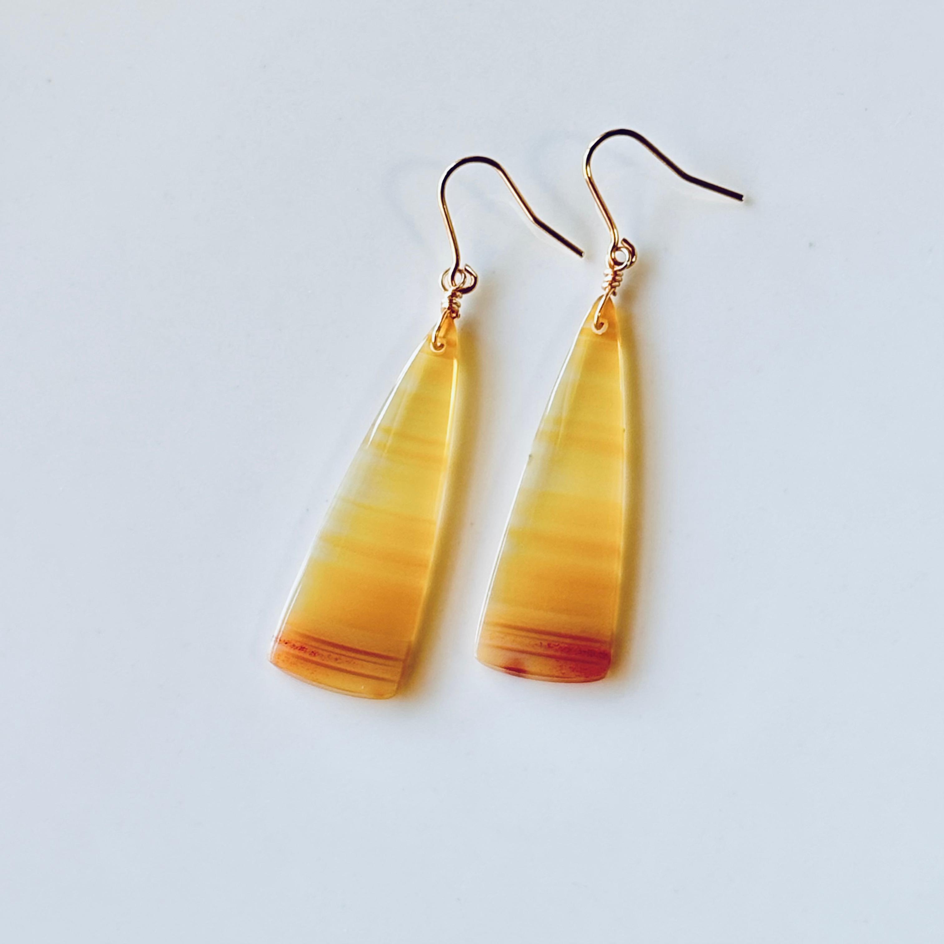 希少石アイリスアゲートのオンリーワンピアス/14kgf