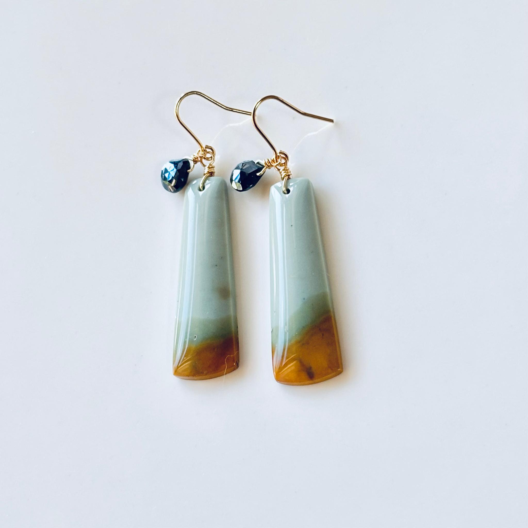 希少☆ポリクロームジャスパーのオンリーワンピアス/14kgf